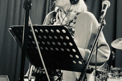 Ann likes the sound of the playback, QM Studios, April 2024